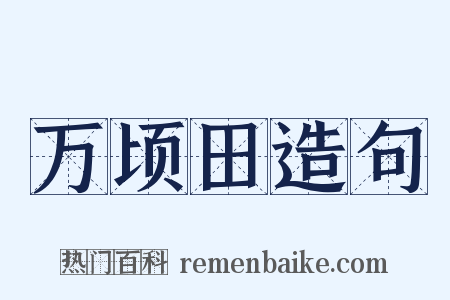 万顷田造句是什么意思的图片